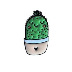Brand New Cute Cactus in Heart Planter Enamel Pin